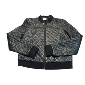 HALOGEN quilted leather jacket